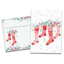 Load image into Gallery viewer, TF Holiday Card- Overflowing Stockings, Christmas 22315