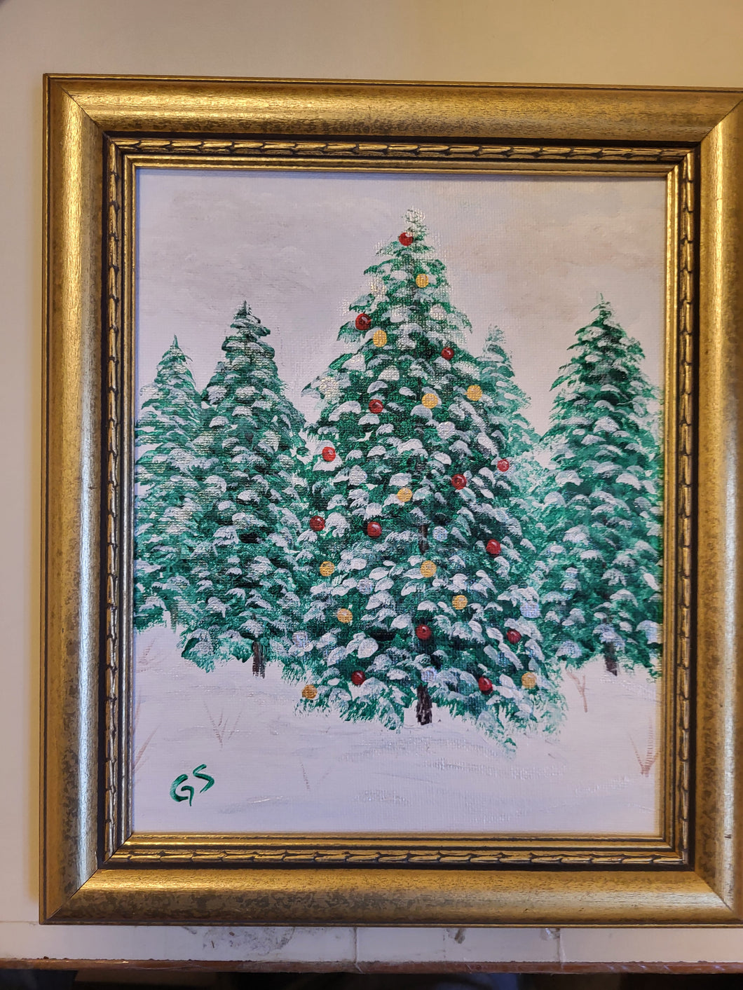 Painting - Christmas in the Evergreens