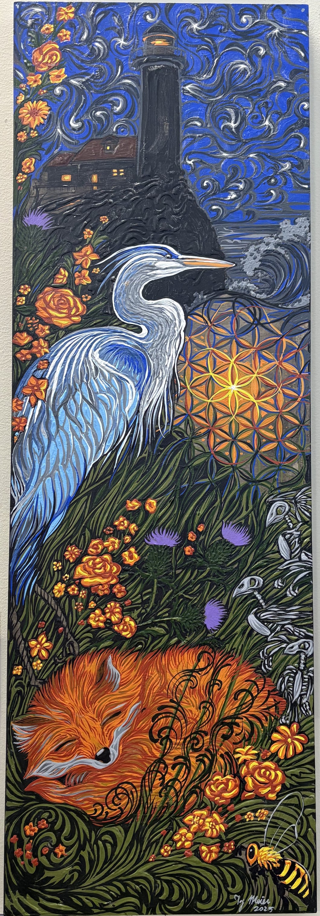 Original- Heron & Fox at the Lighthouse