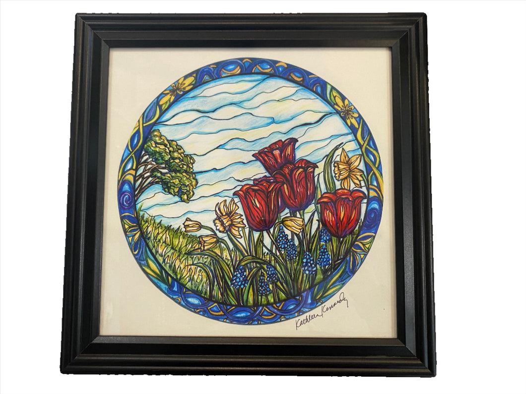 Framed Print- Tulip Garden 10x10