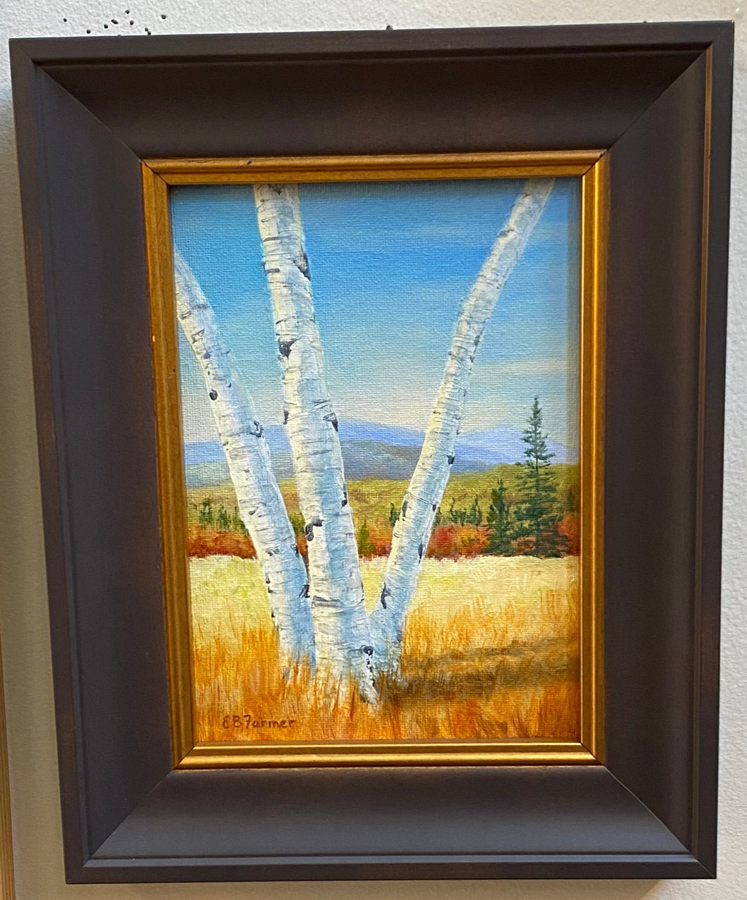 Painting- Birch in Autumn Field