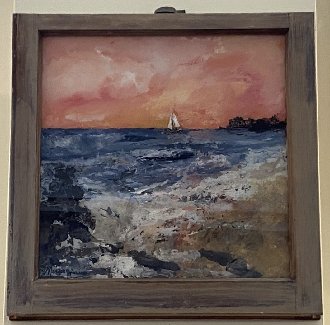 Painting- Red Sky at Night 19x19