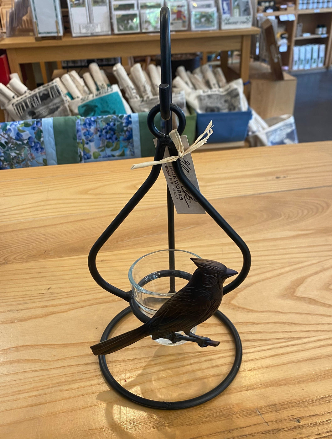 Cardinal Hanging Teardrop Votive Holder