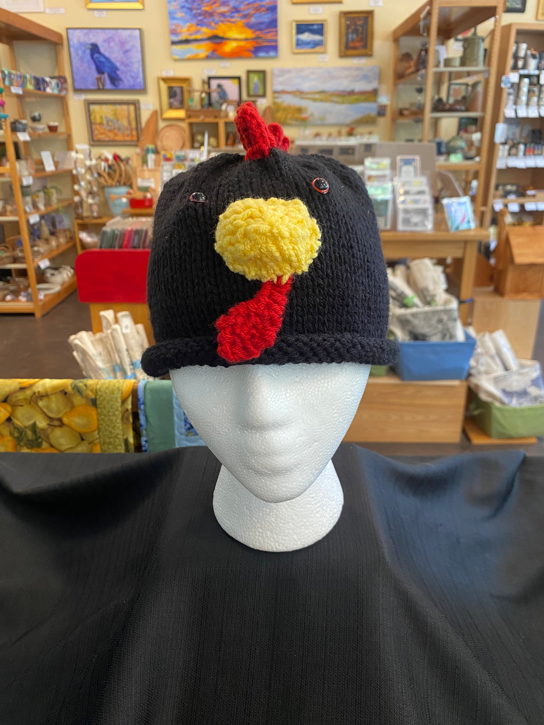 Hat- Black Chicken Lg