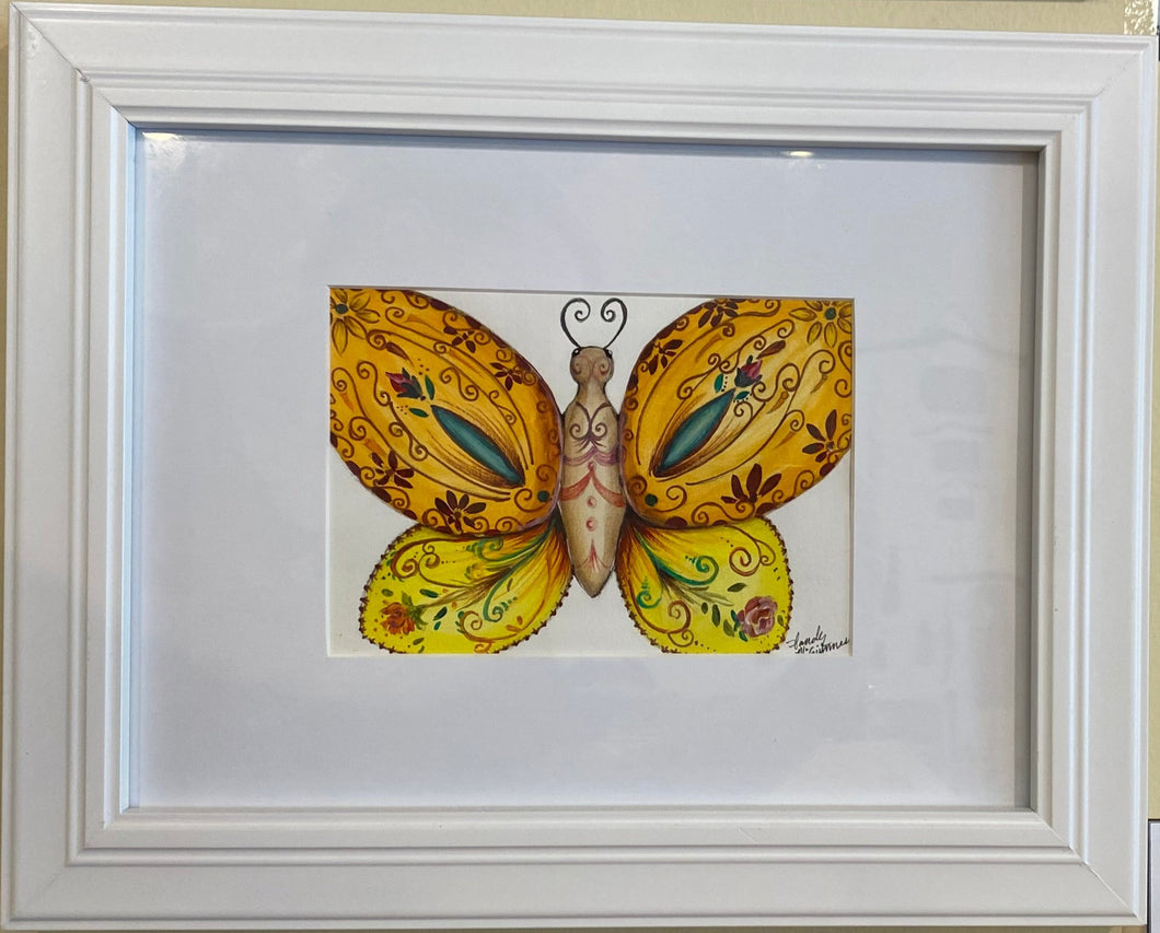 Framed - Butterfly Watercolor-11x14