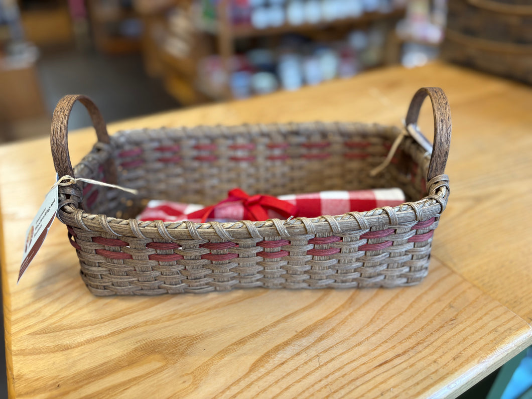 Red Baguette Basket w/ Liner