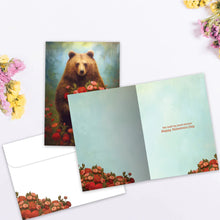 Load image into Gallery viewer, TF Holiday Card- Floral Heart Bear, Valentine's Day 22278
