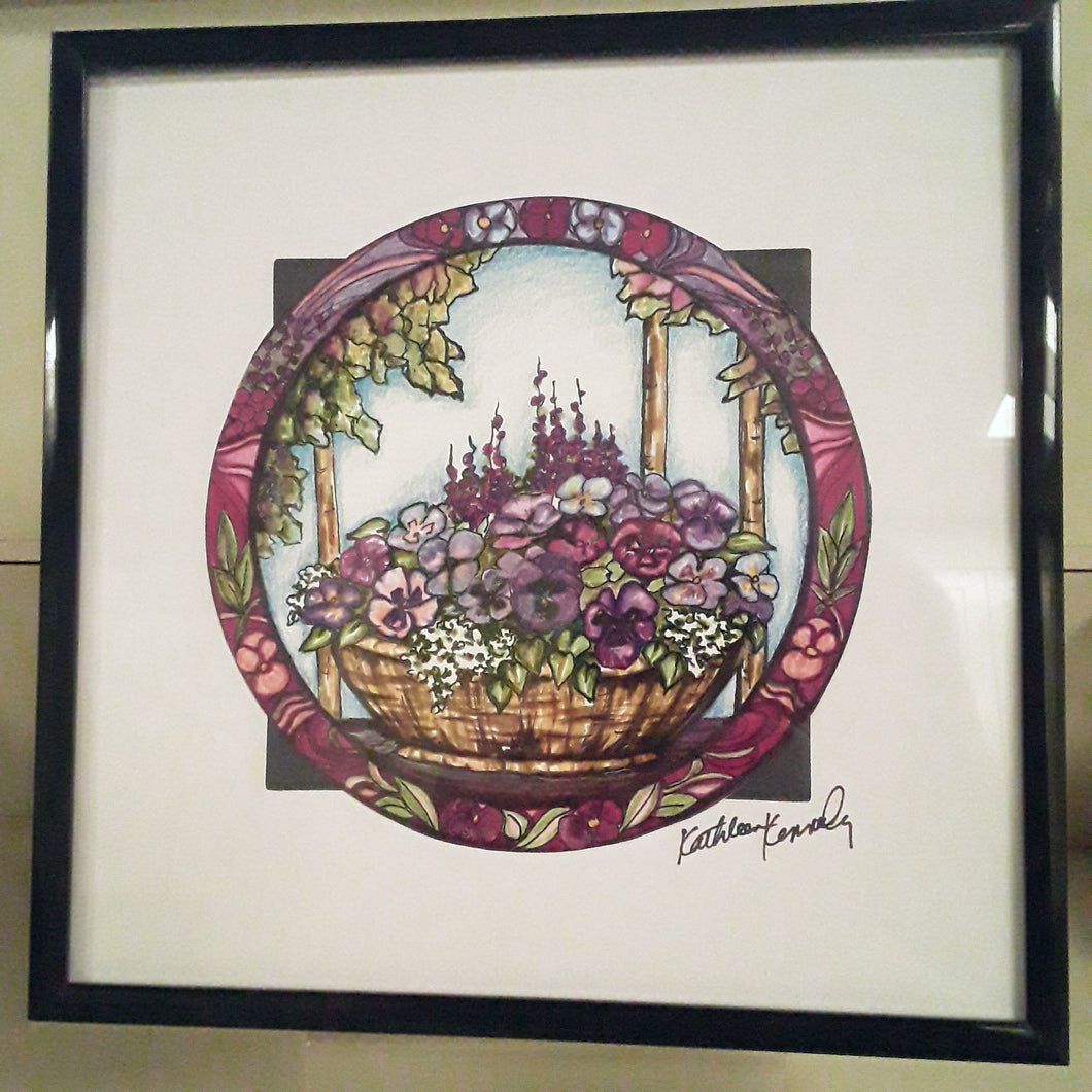 Print- Basket of Pansies
