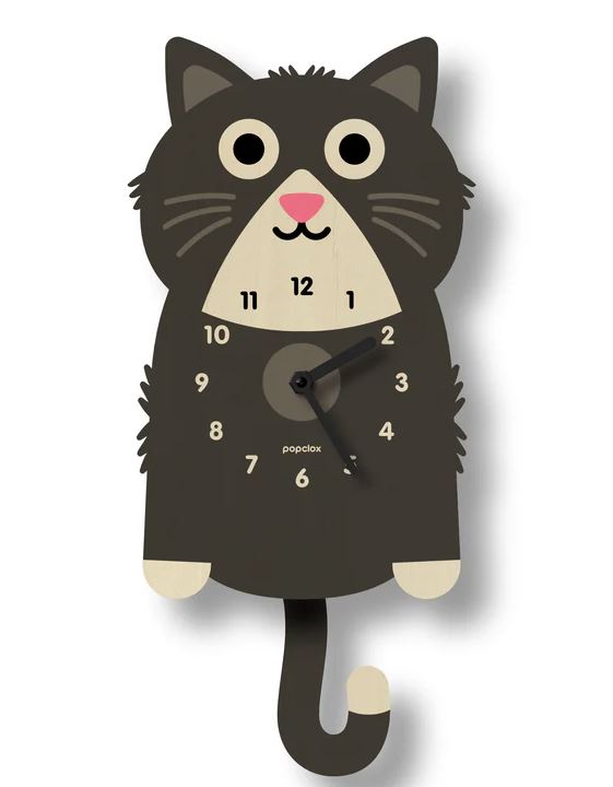 Kitten Clock - Black